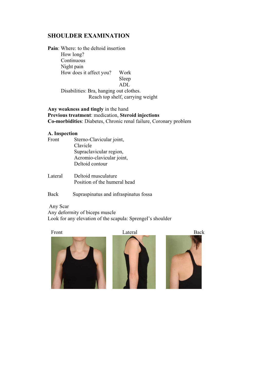 Shoulder Examination