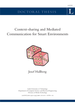 Context-Sharing and Mediated Communication for Smart Environments Smart for Communication Mediated and Context-Sharing Communication for Smart Environments