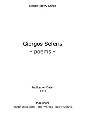 Giorgos Seferis - Poems