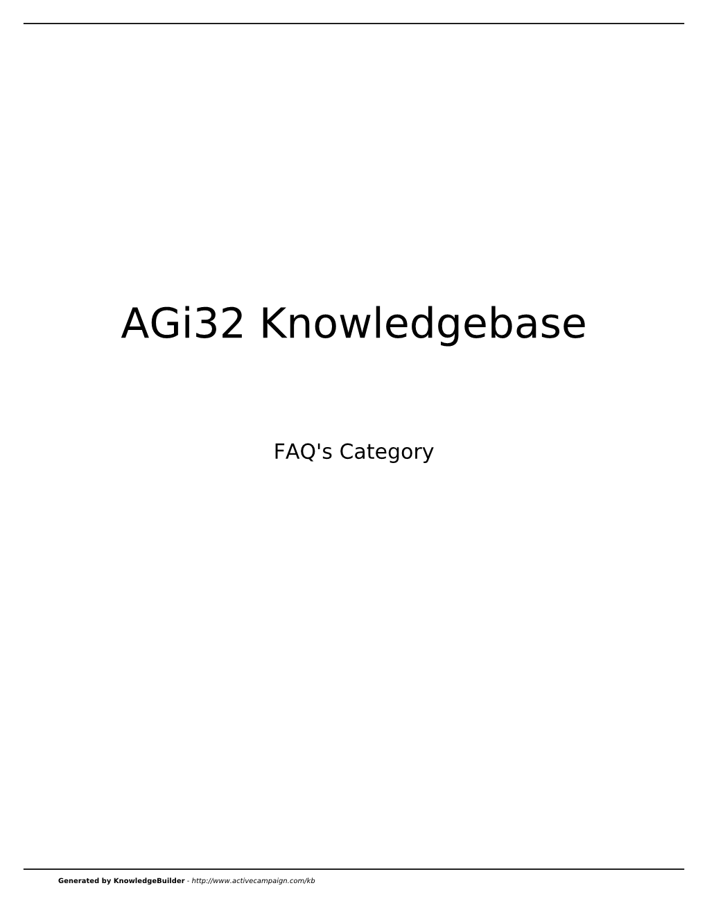 Agi32 Knowledgebase