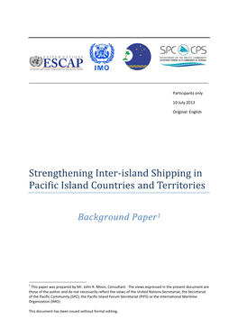Strengthening Inter-Island Shipping in Pacific Island Countries and Territories