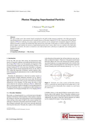 Photon Mapping Superluminal Particles