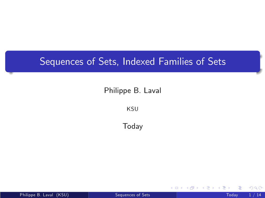 Sequences of Sets, Indexed Families of Sets