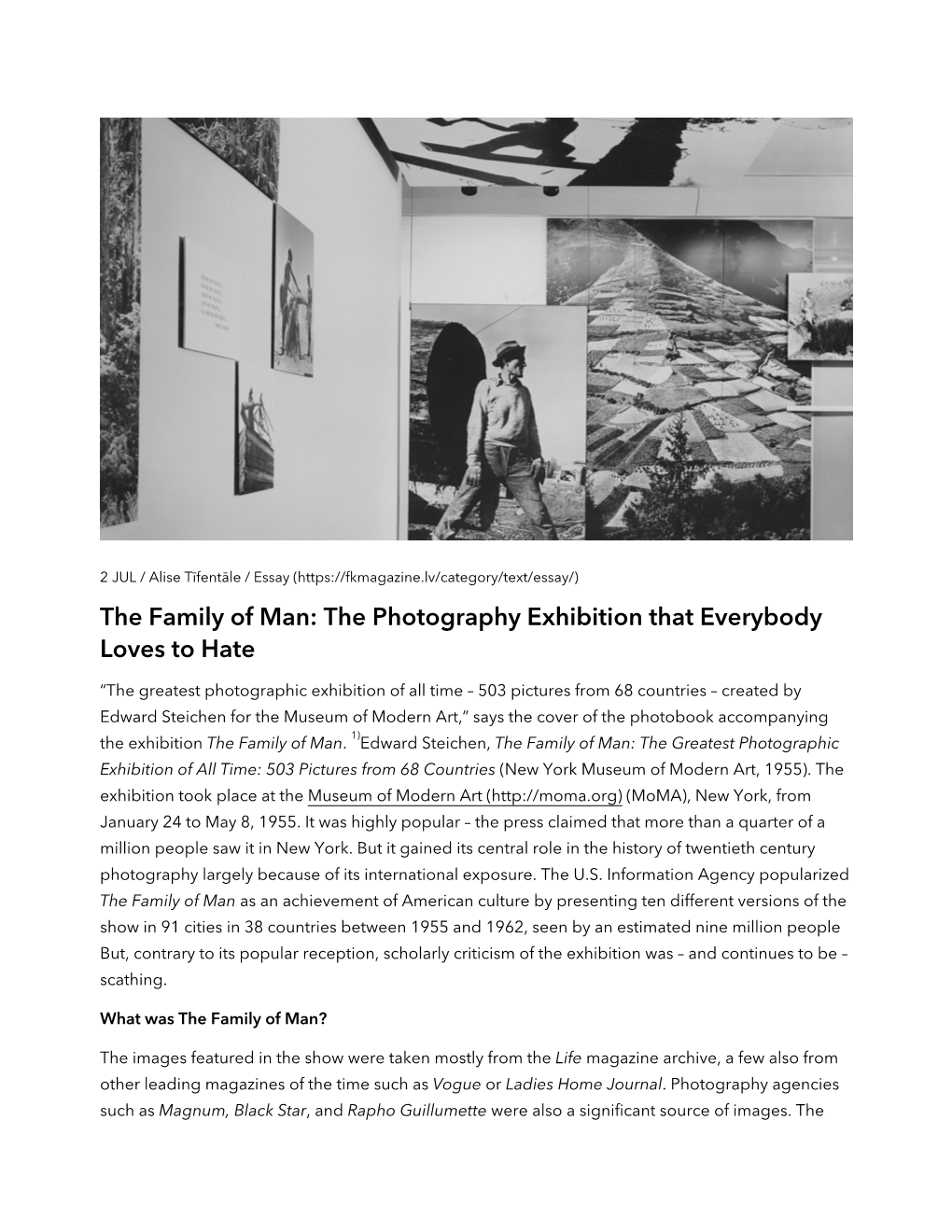 The Family of Man: the Photography Exhibition That Everybody Loves to Hate