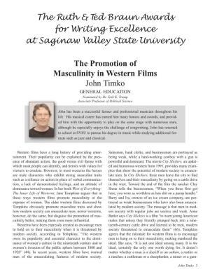 The Promotion of Masculinity in Western Films John Timko GENERAL EDUCATION Nominated by Dr