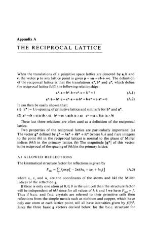 The Reciprocal Lattice