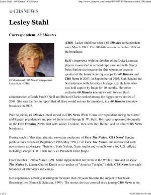 Lesley Stahl - 60 Minutes - CBS News