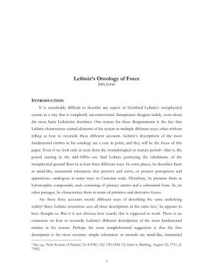 Leibniz's Ontology of Force