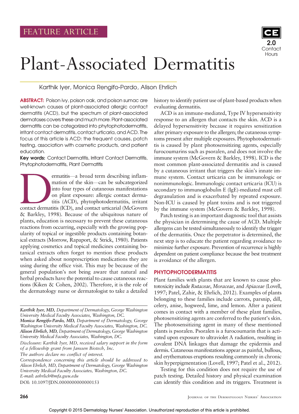 Plant-Associated Dermatitis