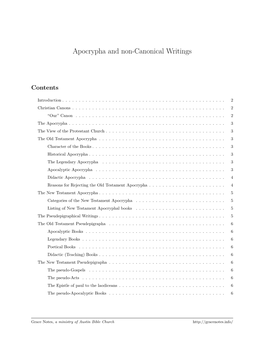 Apocrypha and Non-Canonical Writings