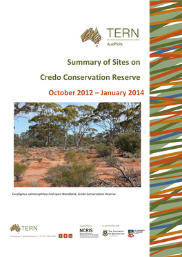 Summary of Sites on Credo Conservation Reserve