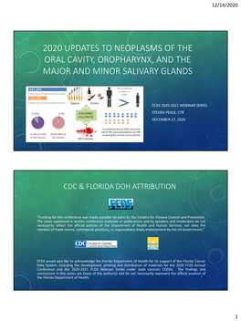 2020 Updates to Neoplasms of the Oral Cavity, Oropharynx, and the Major and Minor Salivary Glands