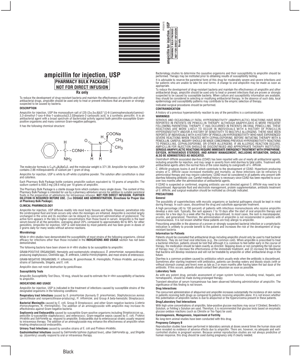 Ampicillin for Injection, USP