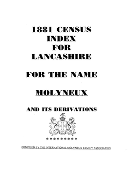 1881 Census Index .For Lancashire for the Name