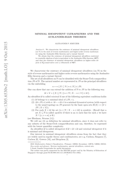 Minimal Idempotent Ultrafilters and the Auslander-Ellis Theorem 3