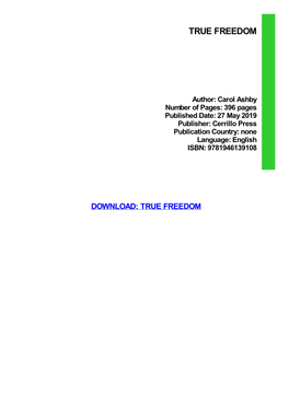 Read Book True Freedom Pdf Free Download