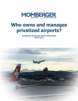 Who Manages Airports? Page 2 Company Activities
