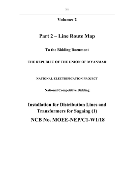 Part 2 – Line Route Map NCB No. MOEE-NEP/C1-W1/18