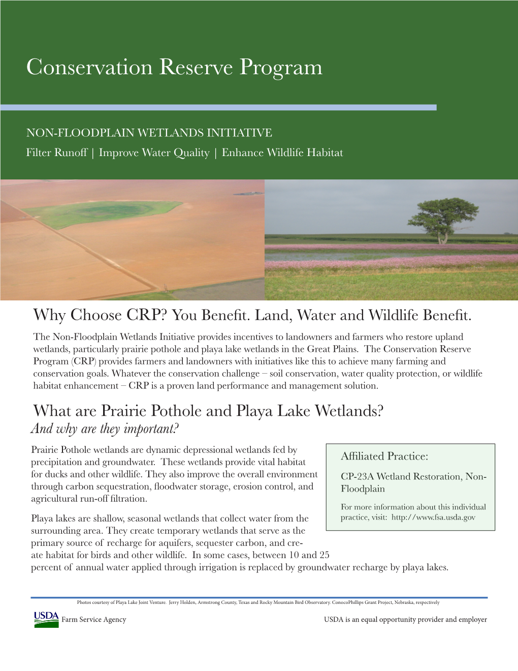 NON-FLOODPLAIN WETLANDS INITIATIVE Filter Runoff | Improve Water Quality | Enhance Wildlife Habitat