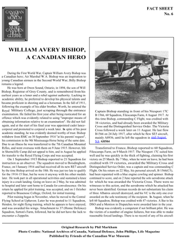 William Avery Bishop, a Canadian Hero