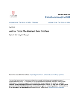 Andrew Forge: the Limits of Sight - Ephemera Andrew Forge: the Limits of Sight