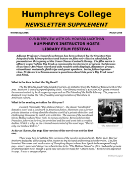 Humphreys College Newsletter Supplement Winter 2008