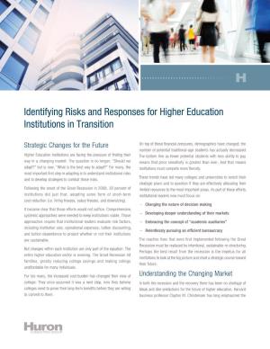 Identifying Risks and Responses for Higher Education Institutions in Transition