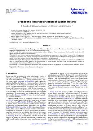 Broadband Linear Polarization of Jupiter Trojans