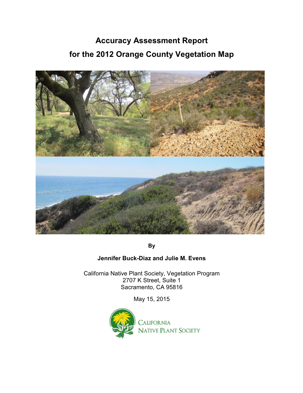 Accuracy Assessment Report for the 2012 Orange County Vegetation Map