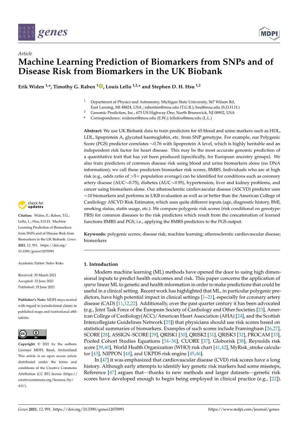 Machine Learning Prediction of Biomarkers from Snps and of Disease Risk from Biomarkers in the UK Biobank