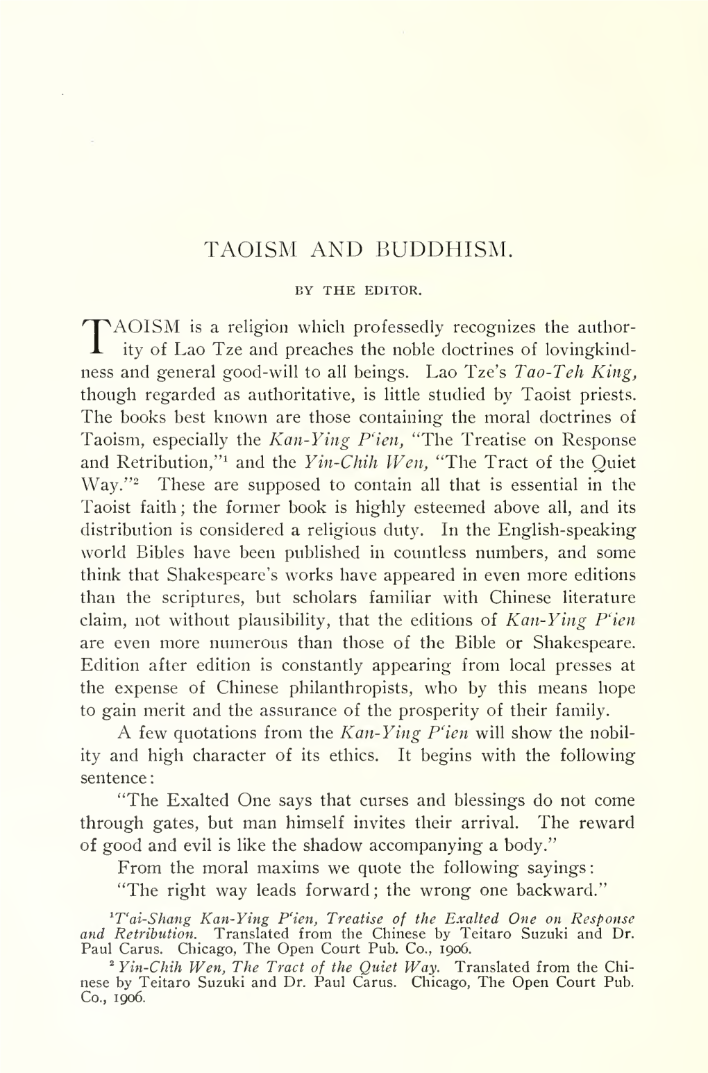 Taoism and Buddhism