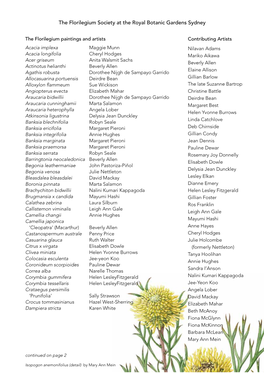 The List of Florilegium Paintings And