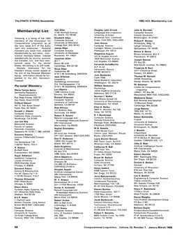 1983 ACL Membership List