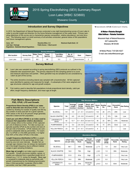 Loon Lake Fish Survey Results