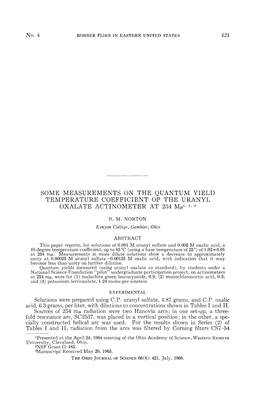 Some Measurement on the Quantum Yield Temperature Coefficient of The