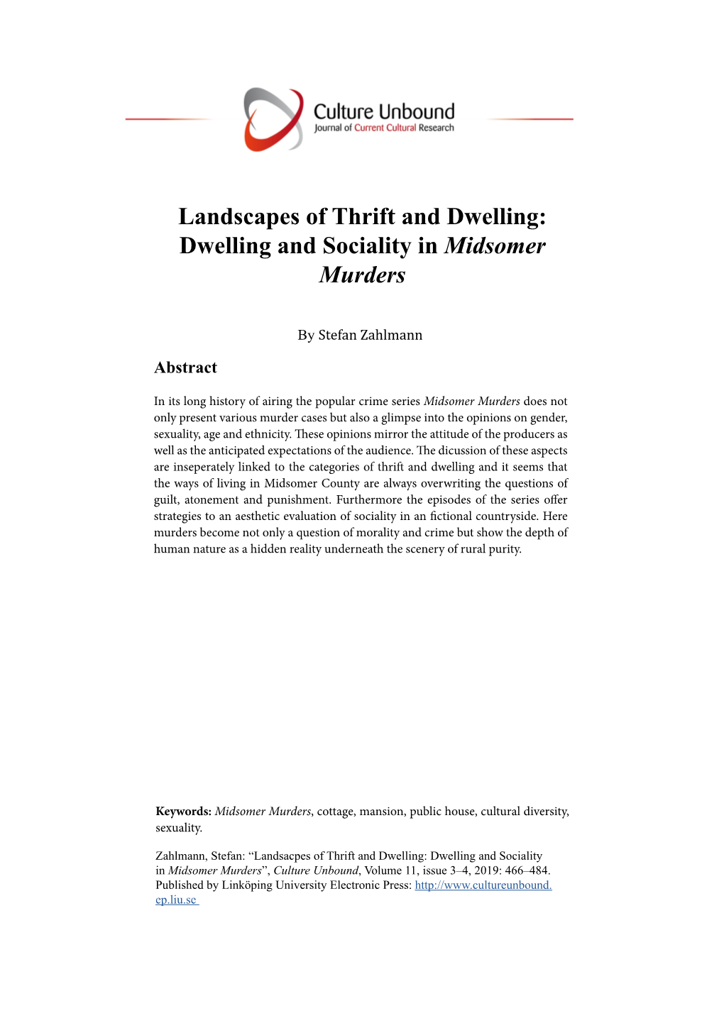 Dwelling and Sociality in Midsomer Murders