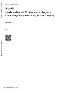 Fecal Sludge Management (FSM) Services in Nigeria} Public Disclosure Authorized