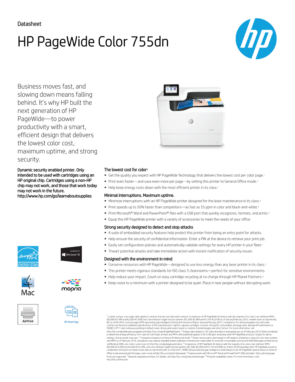 HP Pagewide Color 755Dn