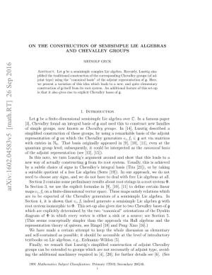 On the Construction of Semisimple Lie Algebras and Chevalley Groups 3