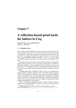 A Reflection-Based Proof Tactic for Lattices In