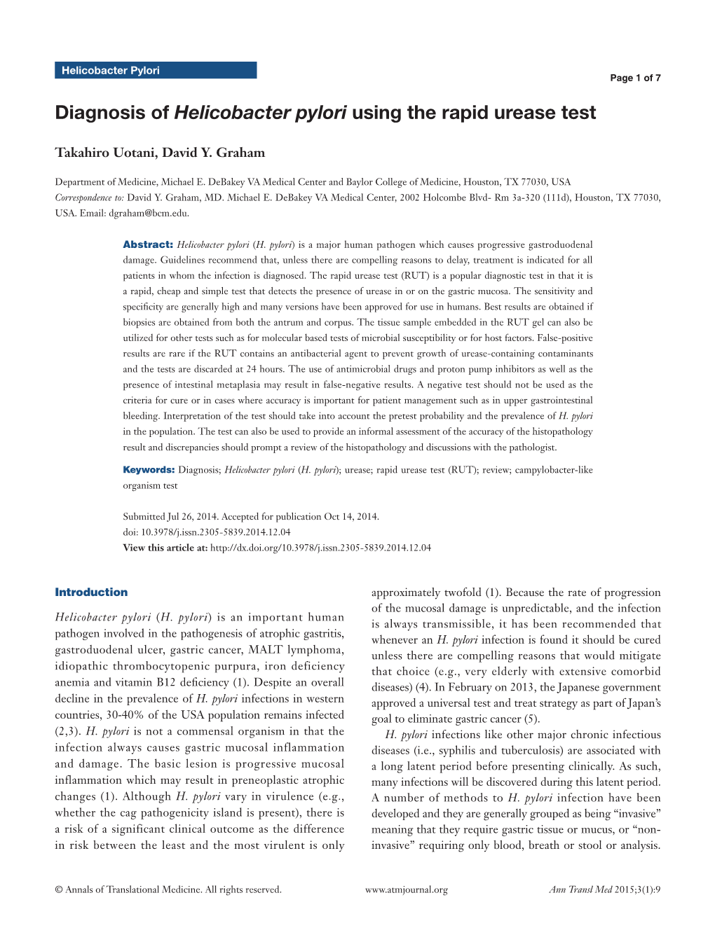 Diagnosis Of Helicobacter Pylori Using The Rapid Urease Test Docslib