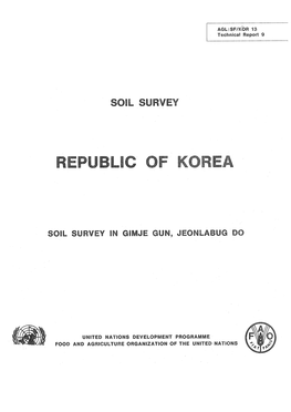 Republic of Korea: Soil Survey. Soil Survey in Gimje Gum, Jeonlabug Do