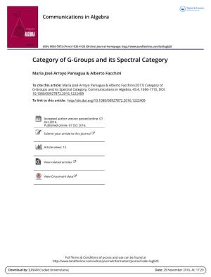 Category of G-Groups and Its Spectral Category