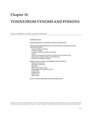 Chapter 18 TOXINS from VENOMS and POISONS