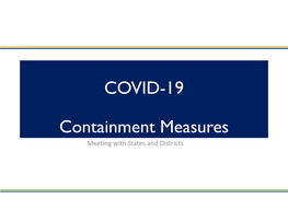 COVID-19 Containment Measures