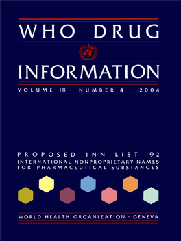 WHO Drug Information Vol. 18, No. 4, 2004
