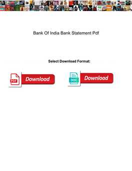 Bank of India Bank Statement Pdf