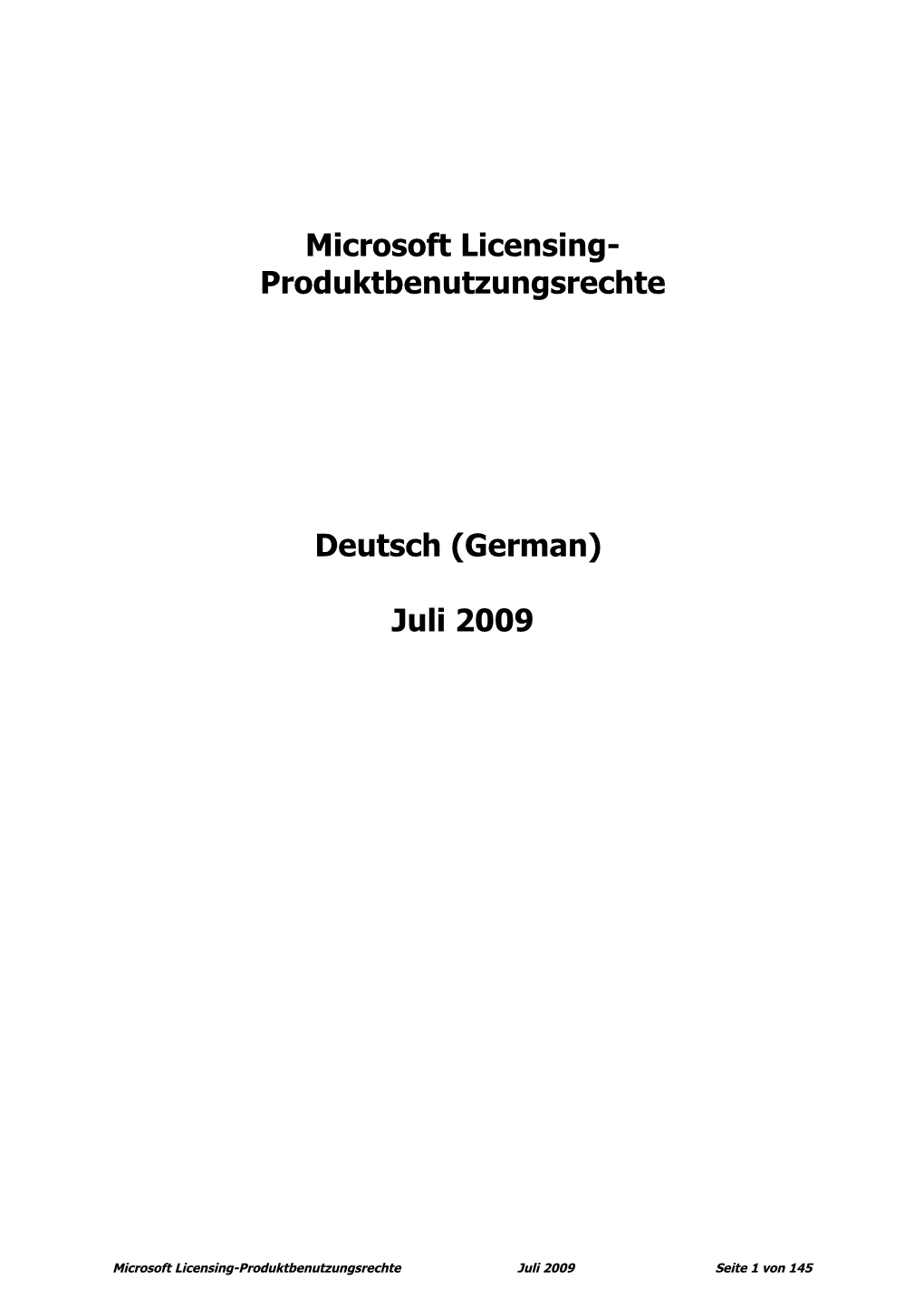 Microsoft Licensing Product Use Rights