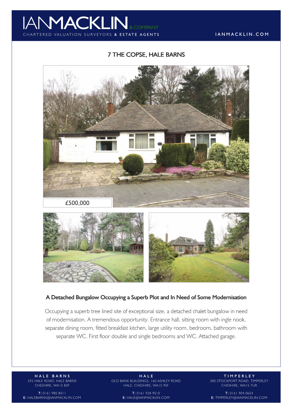 7 the Copse, Hale Barns £500,000