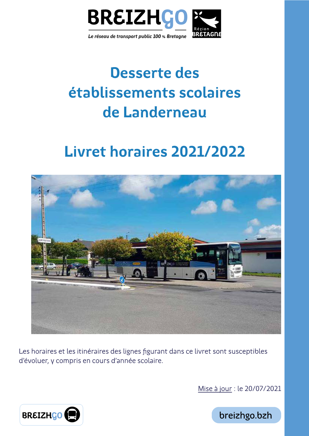 Desserte Des Établissements Scolaires De Landerneau Livret Horaires 2021/2022